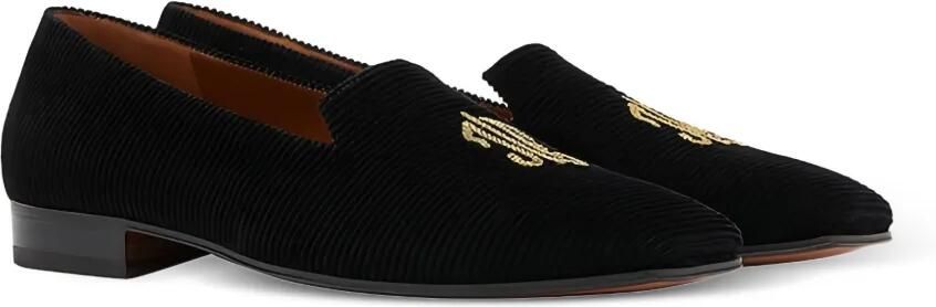 Ferragamo Loafers met borduurwerk Zwart