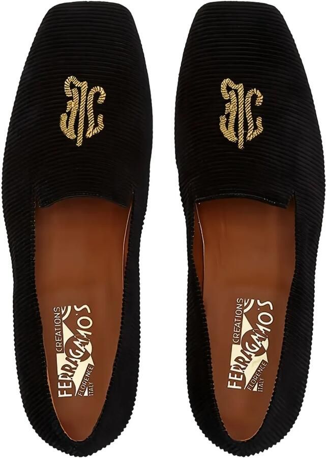 Ferragamo Loafers met borduurwerk Zwart - Foto 2