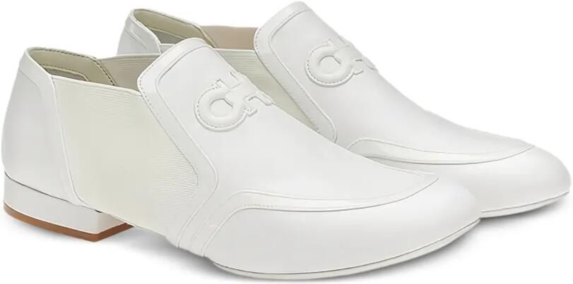 Ferragamo Loafers met elastisch vlak aan de zijkant Wit