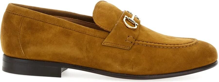 Ferragamo Loafers met gancini-detail Bruin
