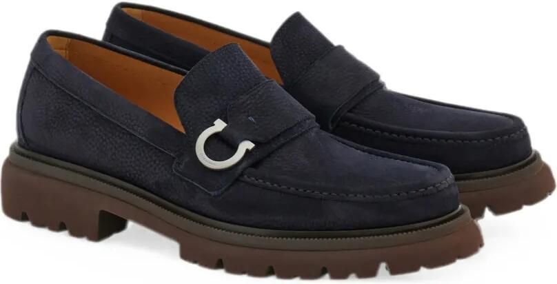 Ferragamo Loafers met Gancini ornament Blauw - Foto 5