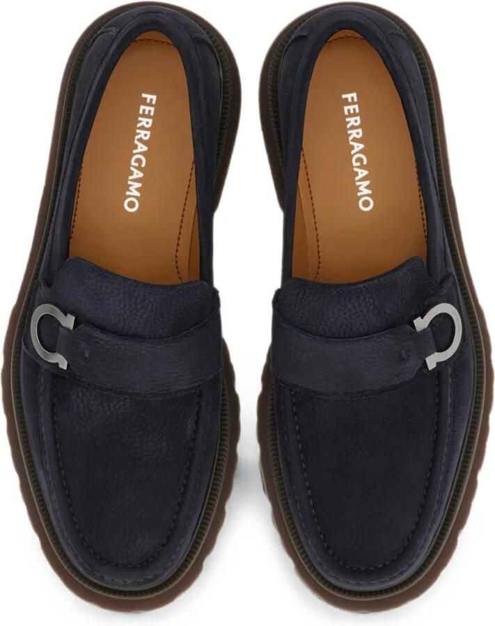 Ferragamo Loafers met Gancini ornament Blauw - Foto 3