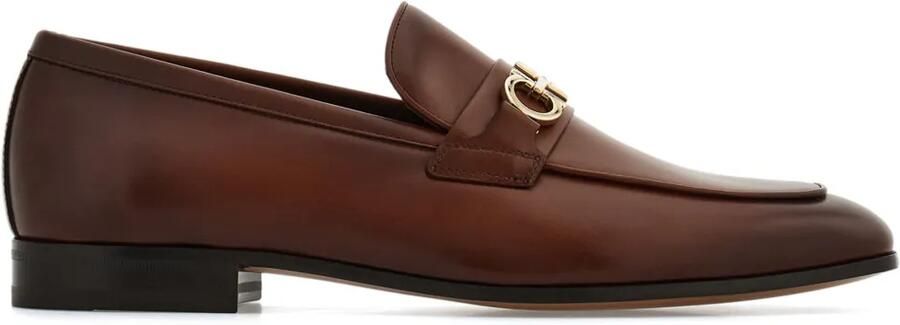 Ferragamo Loafers met Gancini-plakkaat Bruin