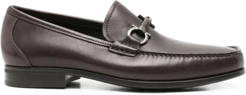 Ferragamo Loafers met Gancini-plakkaat Bruin