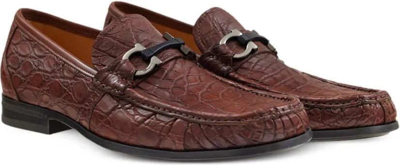 Ferragamo Mocassins met Gancini ornament Bruin - Foto 4