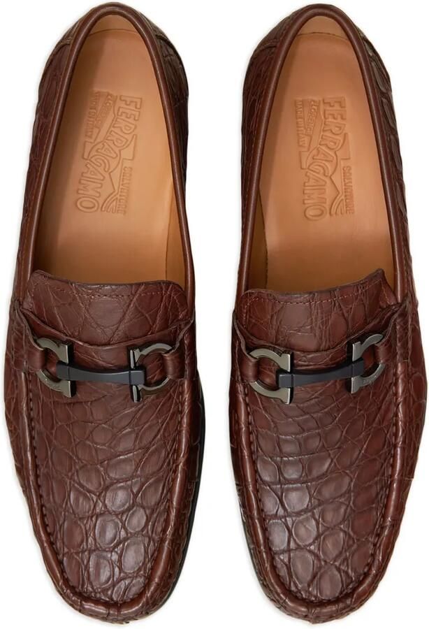 Ferragamo Mocassins met Gancini ornament Bruin - Foto 3