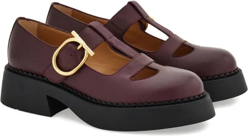 Ferragamo Loafers met T-bandje en gesp Rood - Foto 5