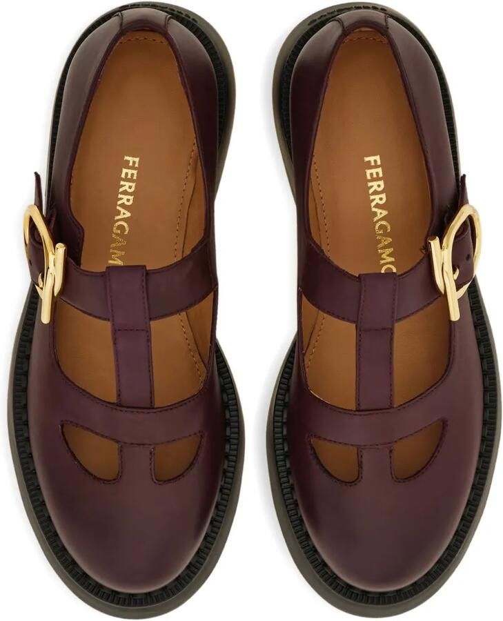 Ferragamo Loafers met T-bandje en gesp Rood - Foto 2