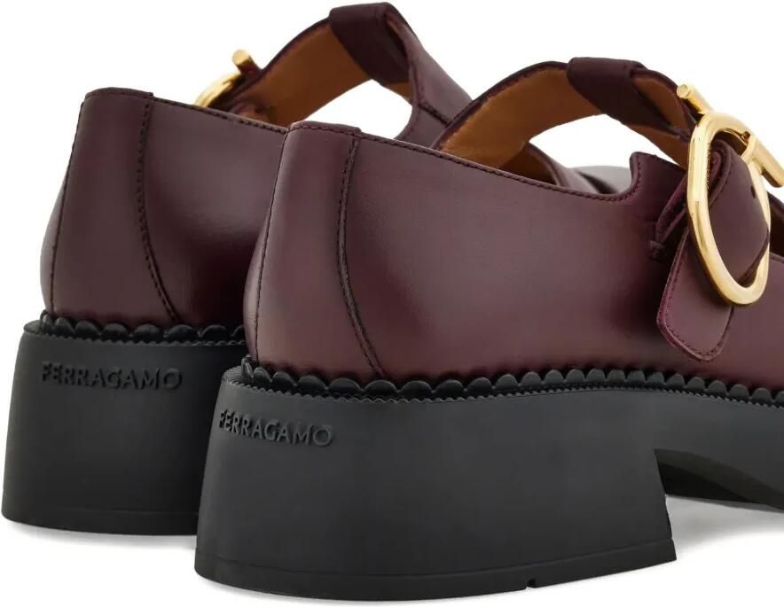 Ferragamo Loafers met T-bandje en gesp Rood - Foto 4
