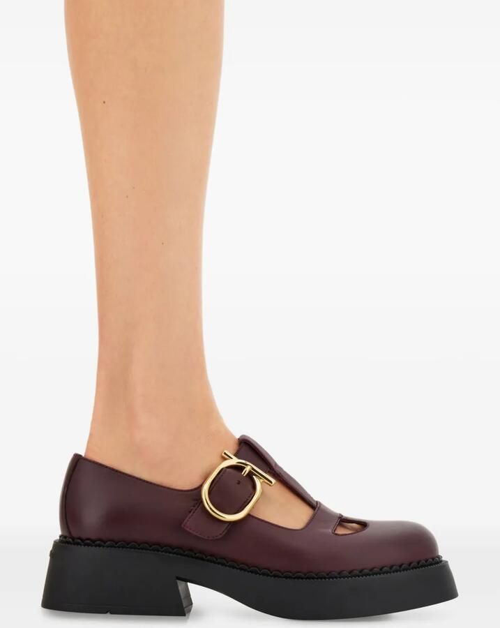 Ferragamo Loafers met T-bandje en gesp Rood - Foto 3