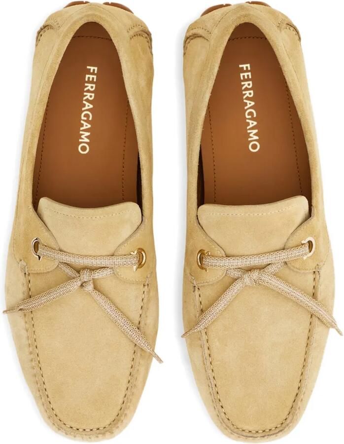 Ferragamo Loafers met veters Beige - Foto 3