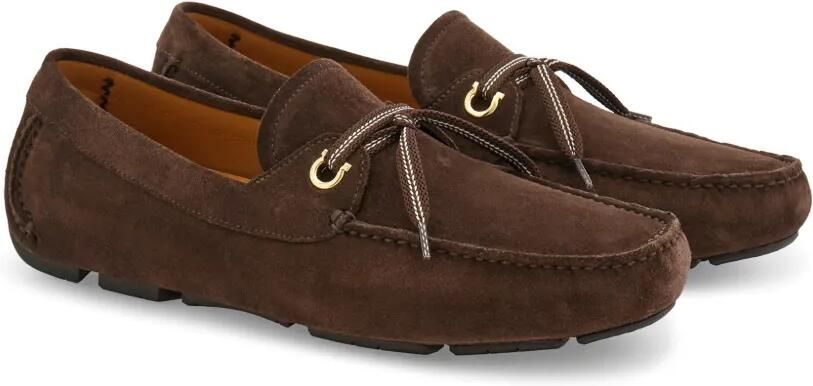 Ferragamo Loafers met veters Bruin