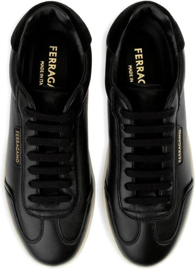 Ferragamo Low-top leren sneakers Zwart