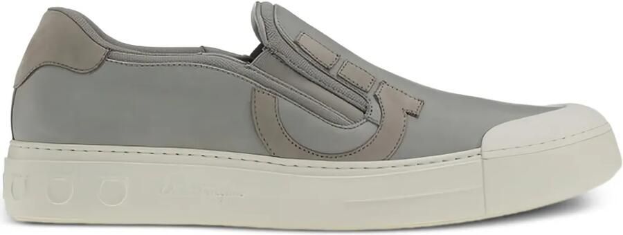 Ferragamo Marino slip-on loafers met Gancini-logo Grijs