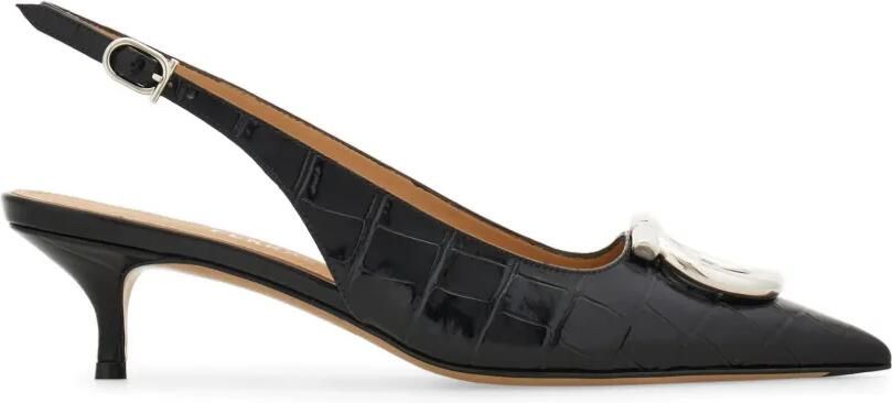 Ferragamo Maxi Gancini slingback sandalen Zwart