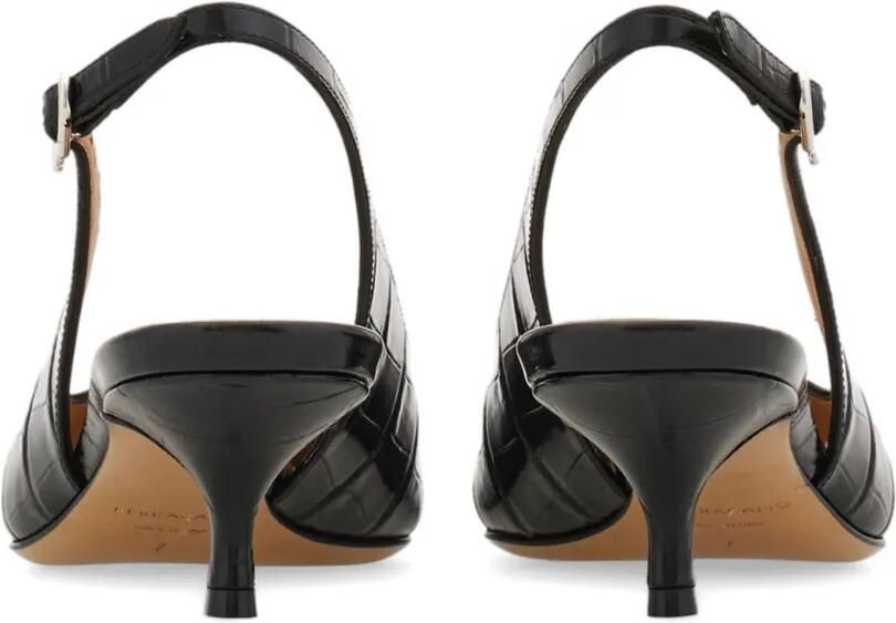 Ferragamo Maxi Gancini slingback sandalen Zwart - Foto 3