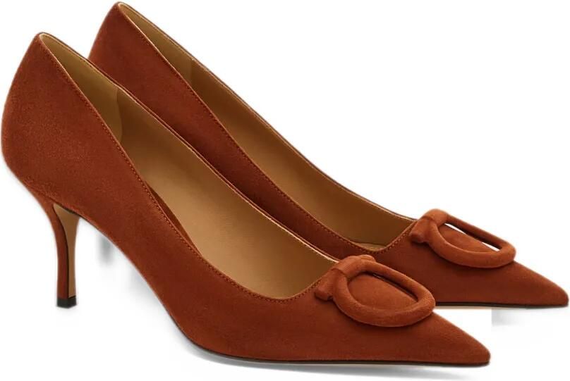 Ferragamo mid-heel maxi Gancini pumps Bruin - Foto 4