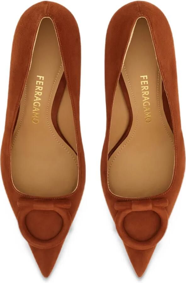 Ferragamo mid-heel maxi Gancini pumps Bruin - Foto 3