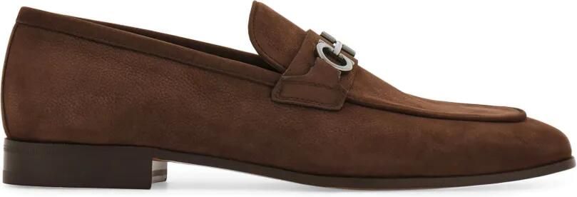 Ferragamo Mocassin met Gancini ornament Bruin
