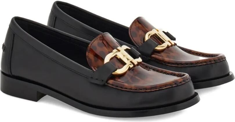 Ferragamo Mocassins met Gancini ornament Zwart