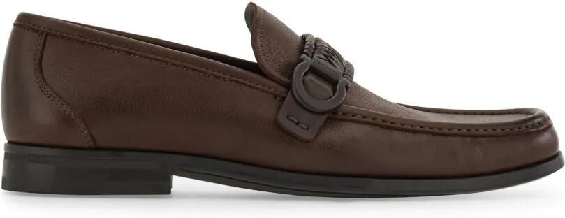 Ferragamo Mocassins met gevlochten Gancini-detail Bruin
