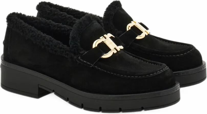 Ferragamo moccasins with Gancini ornament Zwart - Foto 4