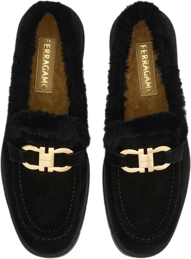 Ferragamo moccasins with Gancini ornament Zwart - Foto 3