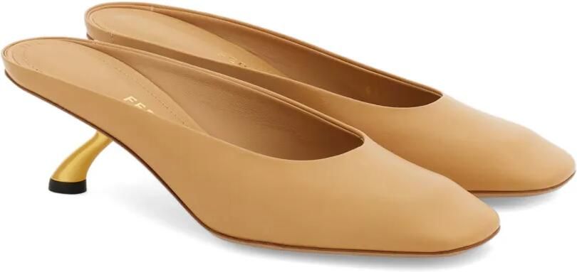 Ferragamo Muiltjes met bewerkte hak Beige - Foto 4