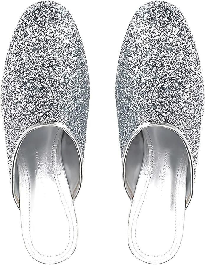 Ferragamo Muiltjes met blokhak en glitter-effect Zilver - Foto 3