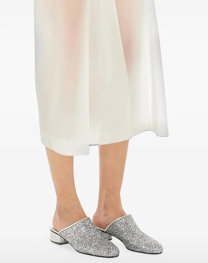 Ferragamo Muiltjes met blokhak en glitter-effect Zilver - Foto 2