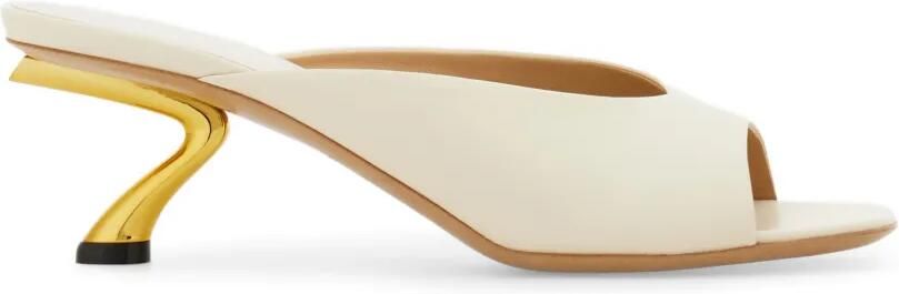 Ferragamo Muiltjes met S-vormige hak Beige