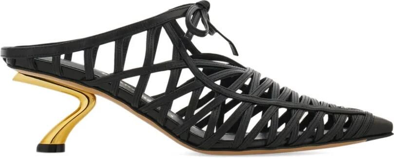 Ferragamo Muiltjes met S-vormige hak Zwart