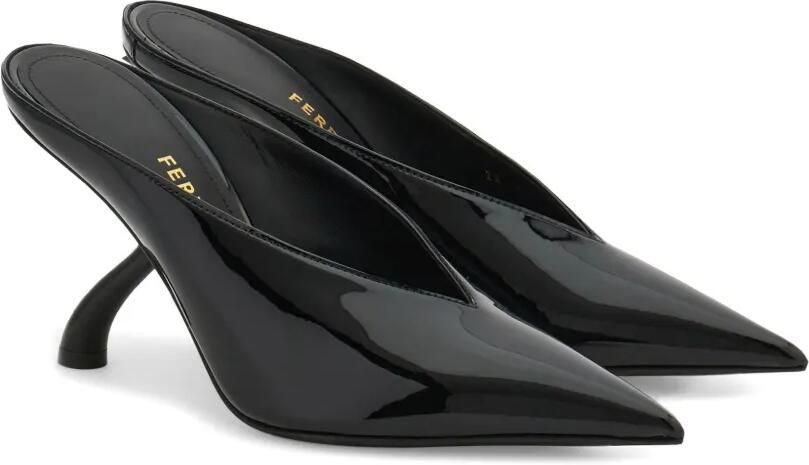 Ferragamo Muiltjes met S-vormige hak Zwart