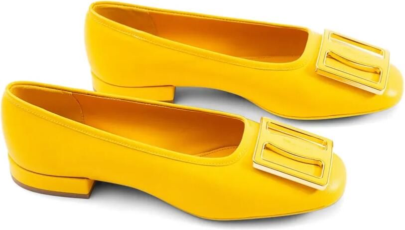Ferragamo Myrna balletschoenen met vierkante neus Geel - Foto 4