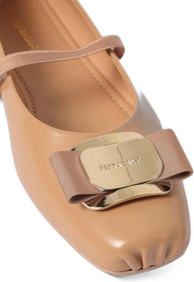 Ferragamo New Vara plate ballet flat Beige - Foto 3