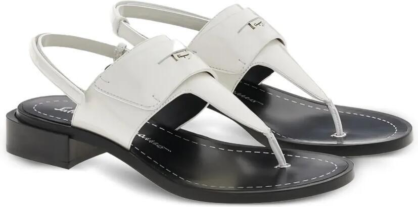 Ferragamo Nya leren sandalen met enkelbandje Wit - Foto 3