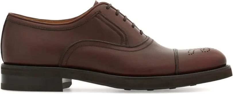 Ferragamo Oxford schoen met brogue-detail Bruin