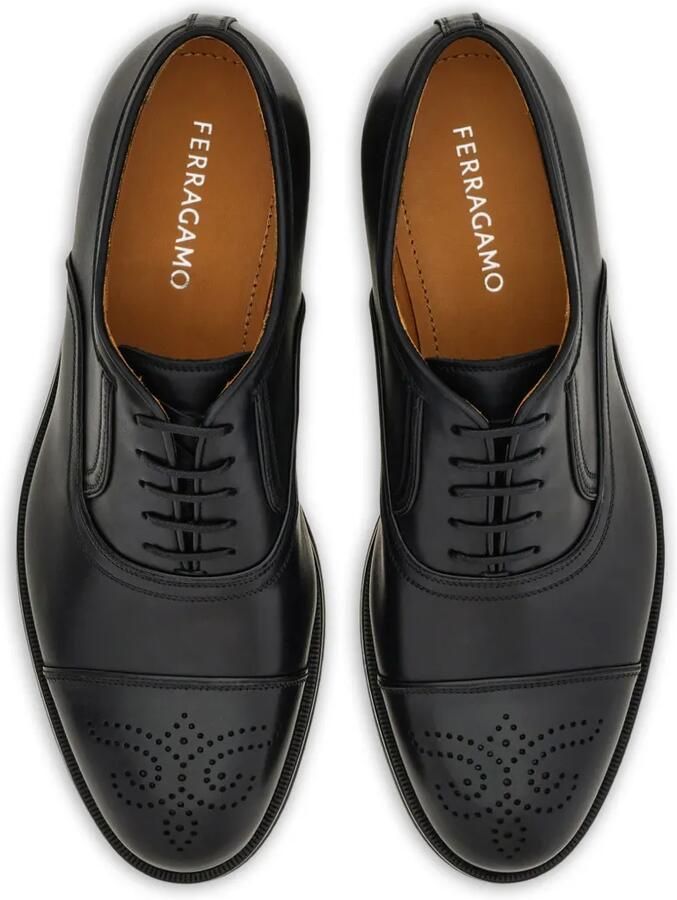 Ferragamo Oxford schoen met brogue-detail Zwart - Foto 4
