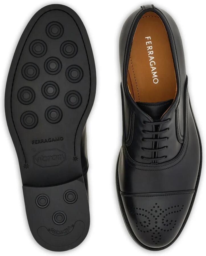 Ferragamo Oxford schoen met brogue-detail Zwart - Foto 3