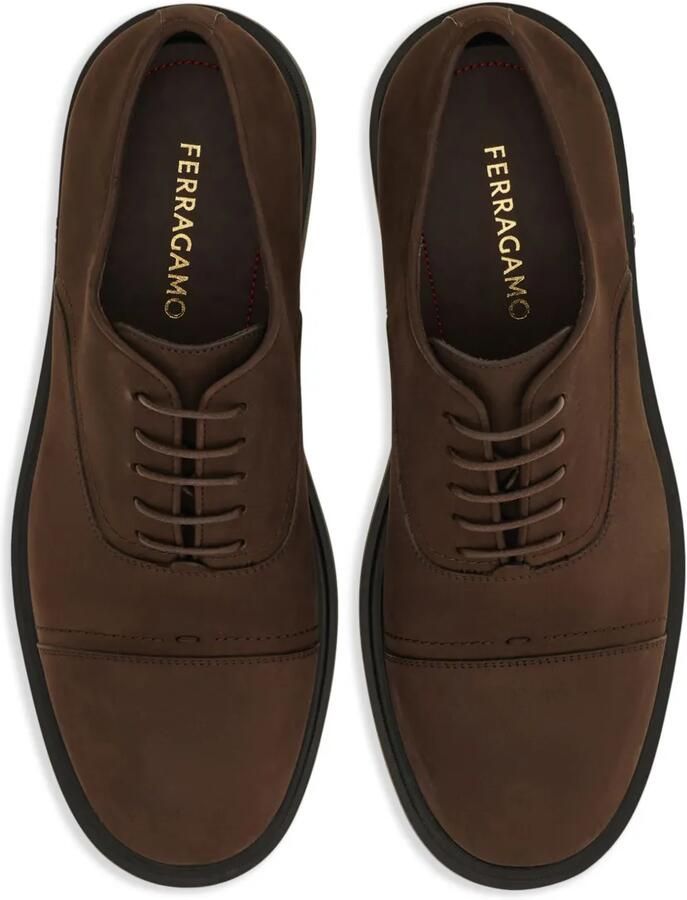 Ferragamo Oxford schoenen met bewerkte neus Bruin - Foto 3