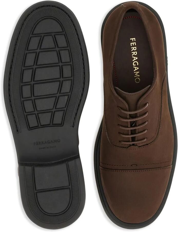 Ferragamo Oxford schoenen met bewerkte neus Bruin - Foto 4