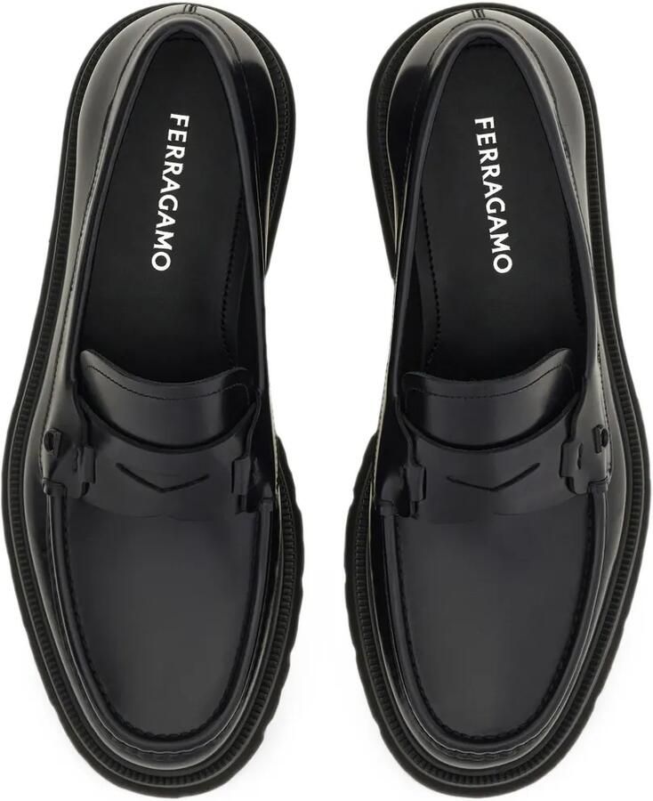 Ferragamo Penny loafer with chunky tread Zwart - Foto 3