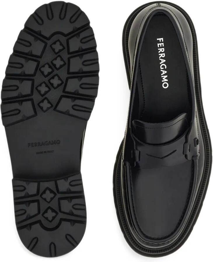 Ferragamo Penny loafer with chunky tread Zwart - Foto 4
