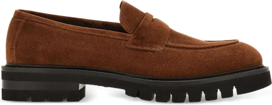 Ferragamo Penny loafers met bandje Bruin