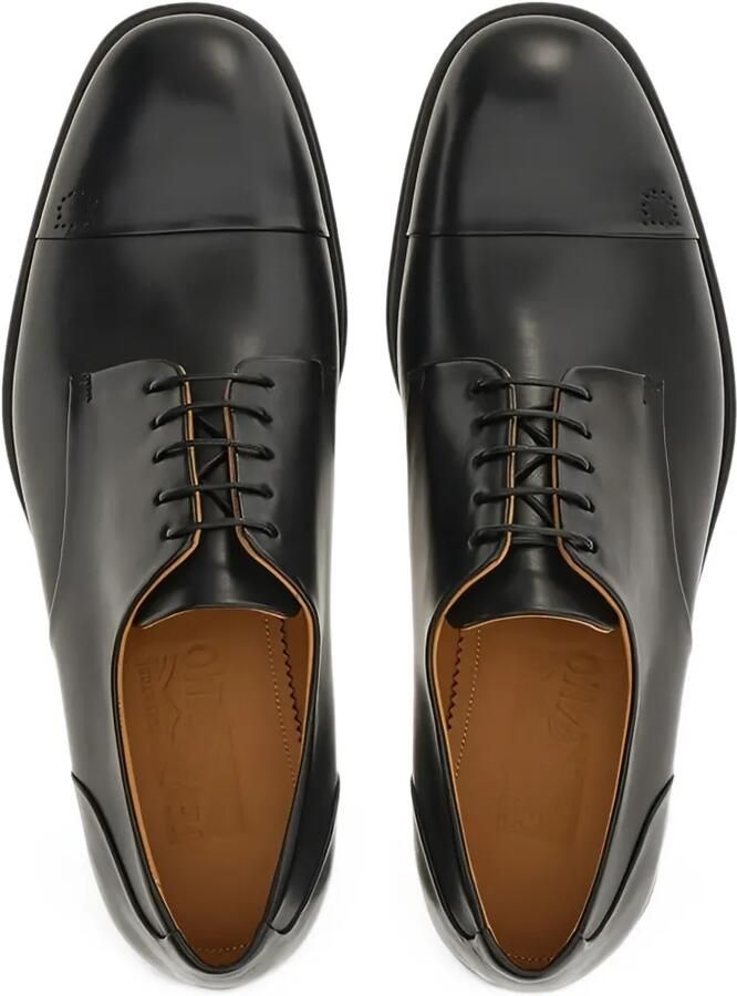 Ferragamo perforated-detail cap-toe derby shoes Zwart - Foto 3