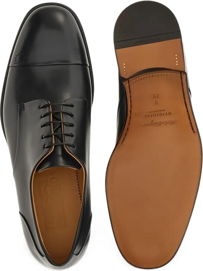 Ferragamo perforated-detail cap-toe derby shoes Zwart - Foto 2