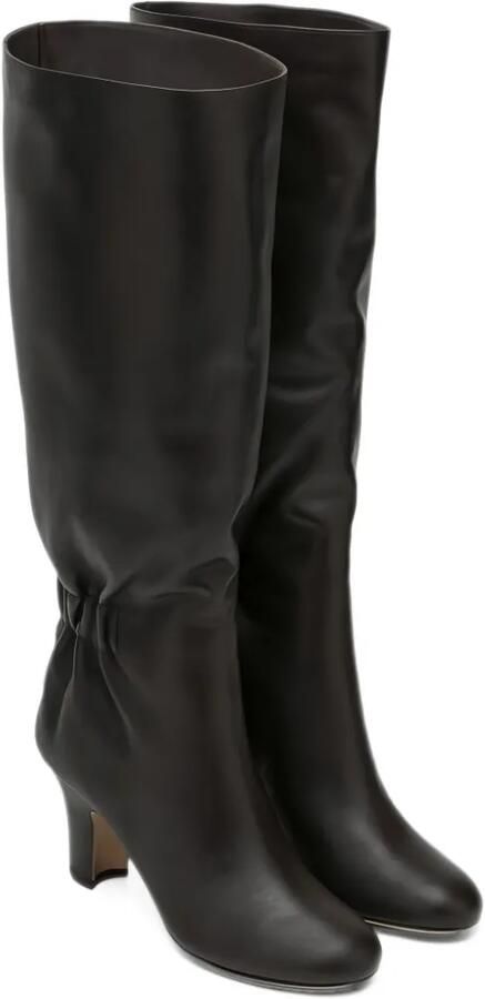 Ferragamo ruched leather boots Bruin