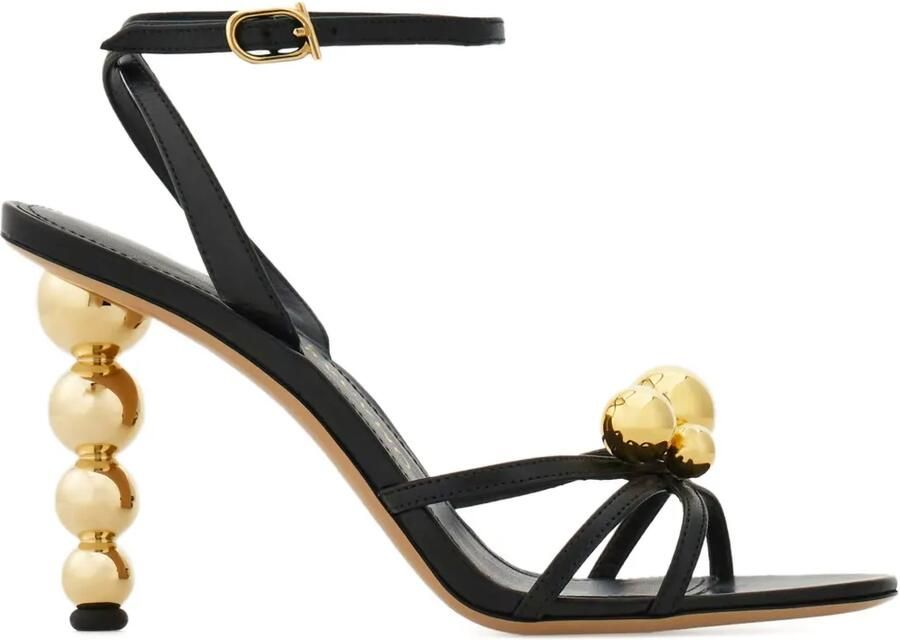 Ferragamo Sandalen met bandjes en bal detail Zwart