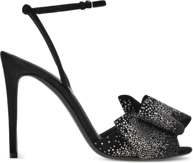 Ferragamo Sandalen met dubbele strik en kristallen Zwart