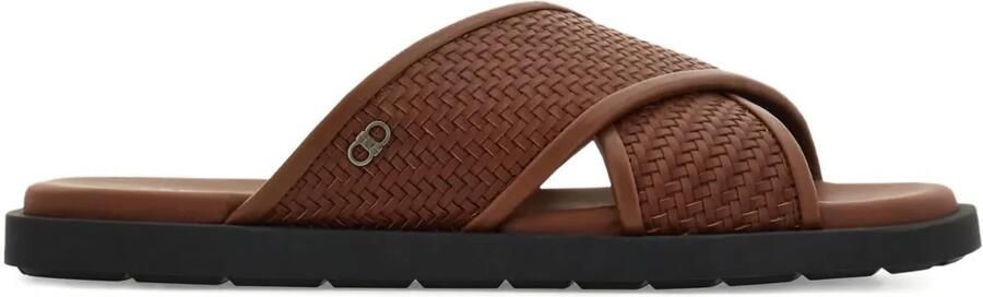 Ferragamo Sandalen met Gancini-plakkaat Bruin